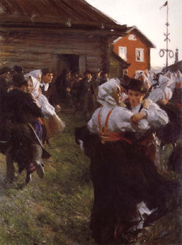 Anders Zorn Midsummer dance oil painting image